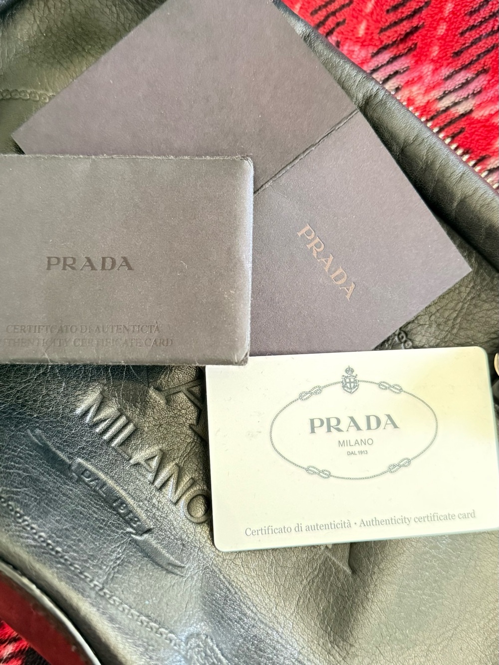 Prada Black Leather Messenger Bag with Gold-Tone Hardware - Picture 5 of 6